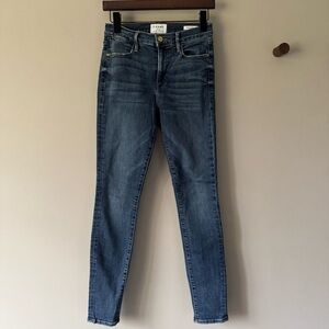 FRAME LE HIGH SKINNY JEANS SIZE 27 BLUE